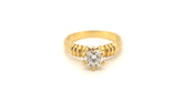 18ct Yellow Gold Solitaire Diamond Engagement Ring (Size L 1/2) - 238759