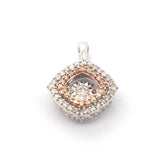 9ct White & Rose Gold 49 Clear Stone Pendant - 507882
