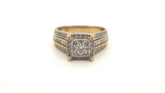 9ct Yellow Gold Diamond Dress Ring (Size P) - 20574