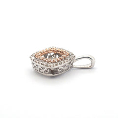 9ct White & Rose Gold 49 Clear Stone Pendant - 507882