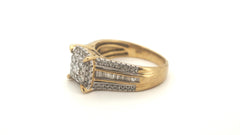 9ct Yellow Gold Diamond Dress Ring (Size P) - 20574