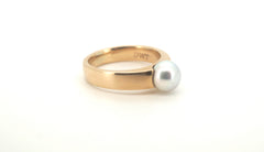 9ct Yellow Gold & Pearl Ring (Size Y) - 501587