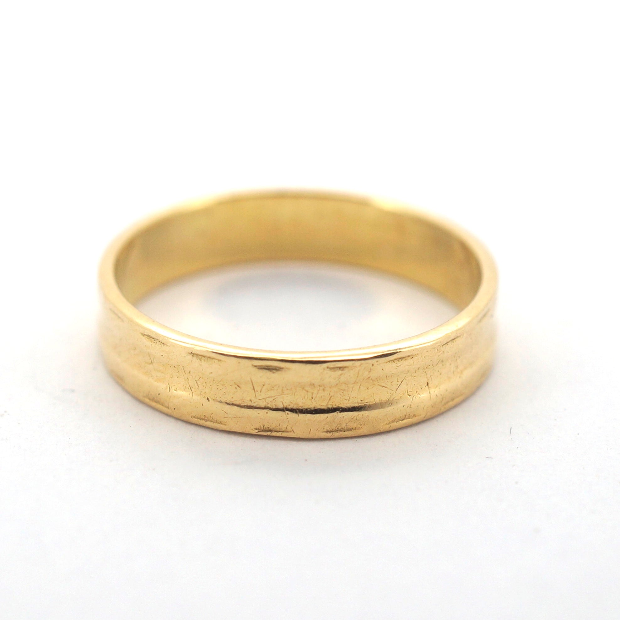 Unisex 18ct Yellow Gold Plain Band Ring (Size K 1/2) - 510000