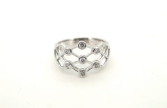 Ladies 18ct White Gold Web Style Ring (Size L) - 500398
