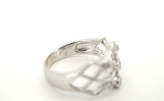 Ladies 18ct White Gold Web Style Ring (Size L) - 500398