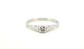 18ct White Gold Solitaire Diamond Ring (Size T 1/2) - 500463