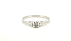 18ct White Gold Solitaire Diamond Ring (Size T 1/2) - 500463