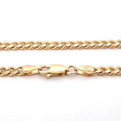 9ct Yellow Gold Lion Themed Pendant & 9ct Curb Link Necklace (56cm) - 510470