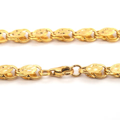 22ct Yellow Gold Abstract Link Chain Necklace (42cm) - 509226