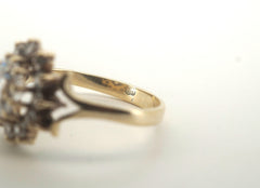 Ladies Stunning 9CT Yellow Gold Cubic Zirconia Ring (Size: T, 3.75g) - 503397