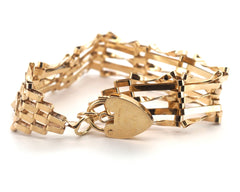 Ladies 9ct Yellow Gold 5 Bar Gate Bracelet (18cm) - 510460