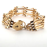 Ladies 9ct Yellow Gold 5 Bar Gate Bracelet (18cm) - 510460