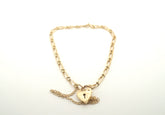Ladies Solid 9CT Yellow Gold Heart Locket Bracelet (18cm, 3.8g) - 503818