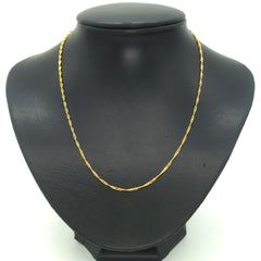 Unisex 22ct Yellow Gold Twisting Curb Link Necklace (43cm) - 509237