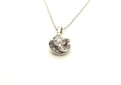 Ladies 9ct White Gold Necklace with 9ct White Gold Pendant - 504474