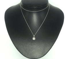 Ladies 9ct White Gold Necklace with 9ct White Gold Pendant - 504474