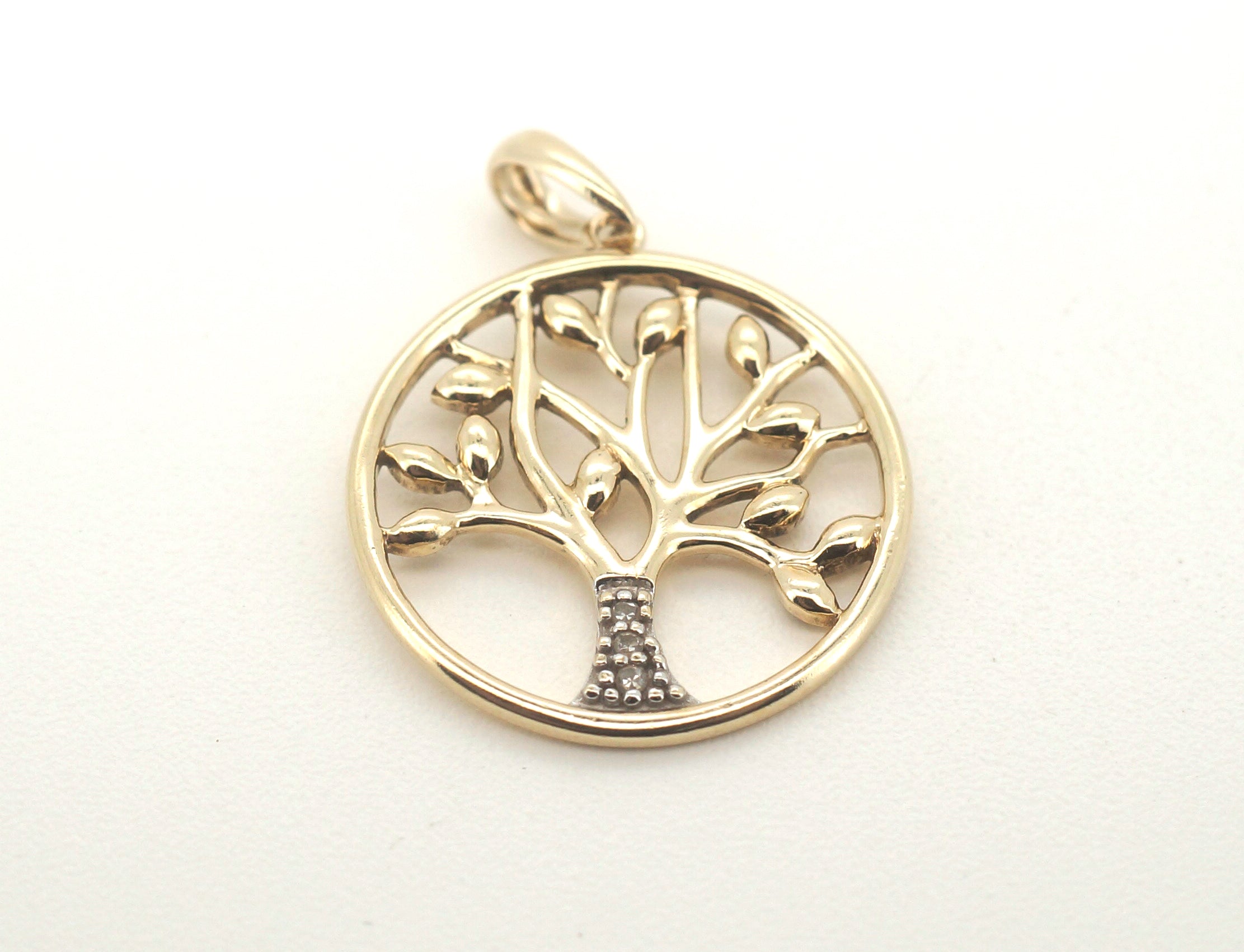 Ladies 9ct Yellow Gold Tree Styled Pendant - 504176