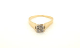 Unisex 18ct Yellow Gold 4 Diamond Ring (Size L) - 505060