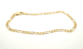 Ladies 18ct Yellow Gold Figaro Link Bracelet (22cm) - 504472