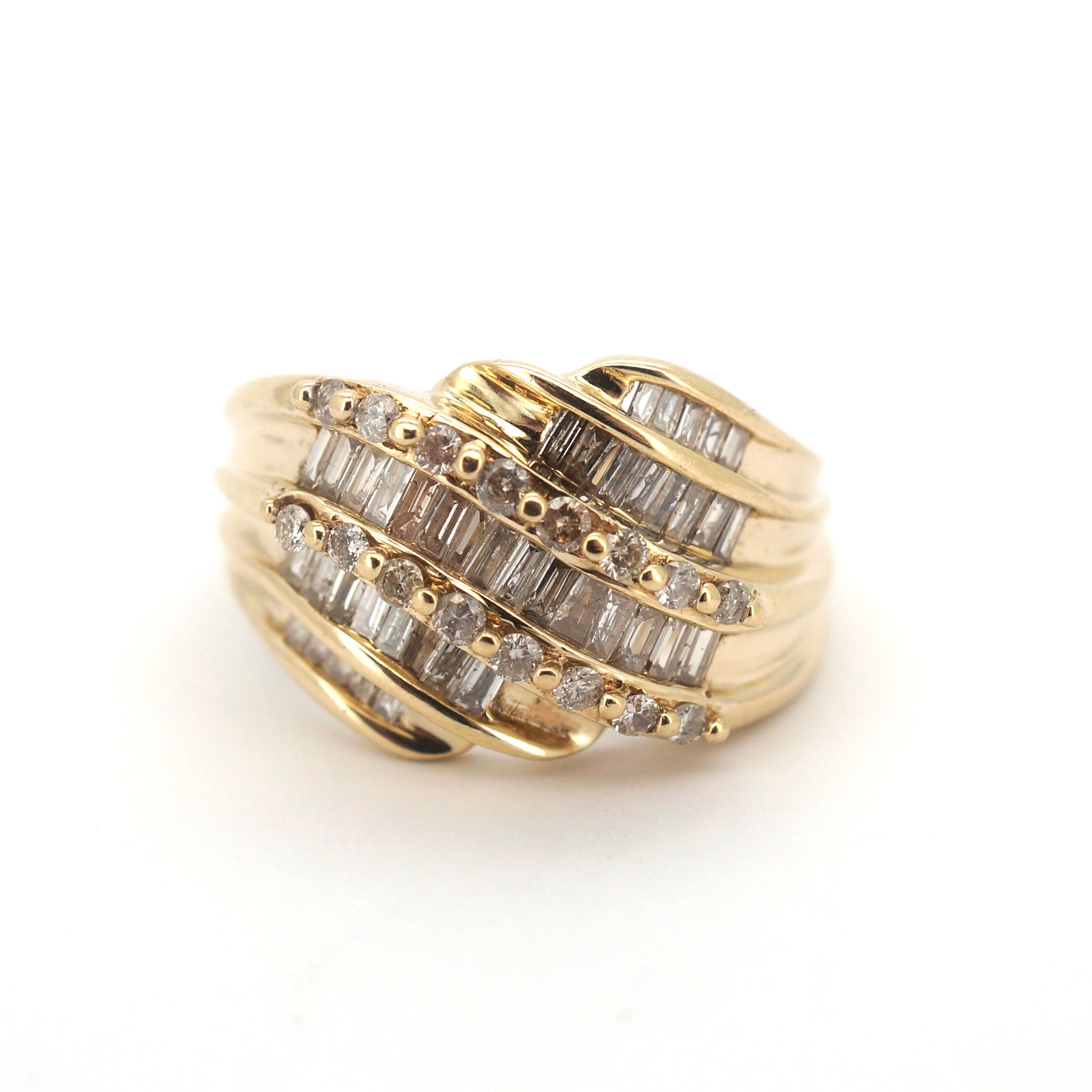 Unisex 10ct Yellow Gold 57 Diamond Dress Ring (Size O) - 508147