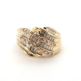 Unisex 10ct Yellow Gold 57 Diamond Dress Ring (Size O) - 508147