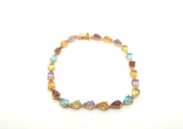 Ladies 9CT Yellow Gold Colourful Stone Bracelet - 504631