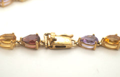 Ladies 9CT Yellow Gold Colourful Stone Bracelet - 504631