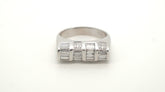 Mens 18ct White Gold Diamond Ring (Size N) - 500004
