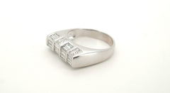 Mens 18ct White Gold Diamond Ring (Size N) - 500004