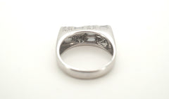 Mens 18ct White Gold Diamond Ring (Size N) - 500004