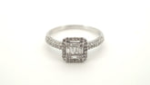 Unisex 18ct White Gold Diamond Dress Ring (Size S 1/2) - 501442