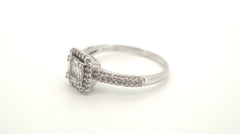 Unisex 18ct White Gold Diamond Dress Ring (Size S 1/2) - 501442