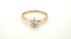 Ladies 14ct Yellow Gold Diamond Engagement Ring (Size M) - 502793