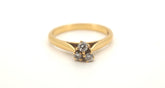 Unisex 18ct Yellow Gold Triple Diamond Ring (Size M) - 500359