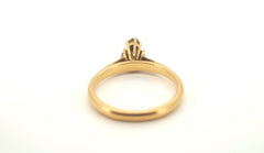 Unisex 18ct Yellow Gold Triple Diamond Ring (Size M) - 500359