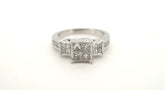 Ladies 14ct White Gold Diamond Ring (Size M) - 500548