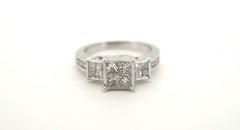 Ladies 14ct White Gold Diamond Ring (Size M) - 500548