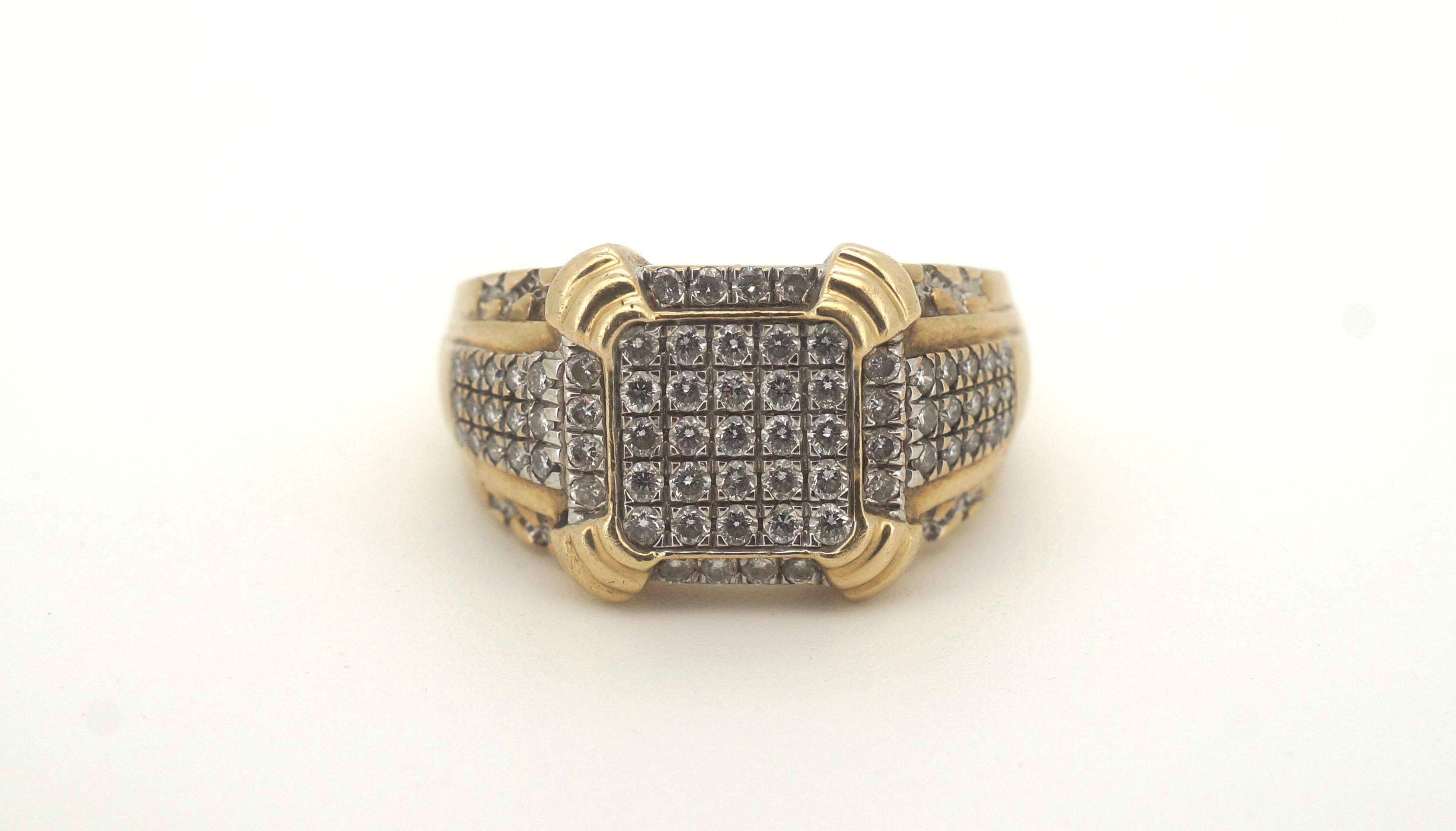 Men's 9ct Yellow Gold 71 Diamond Ring (Size W 1/2) - 503303