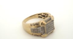 Men's 9ct Yellow Gold 71 Diamond Ring (Size W 1/2) - 503303