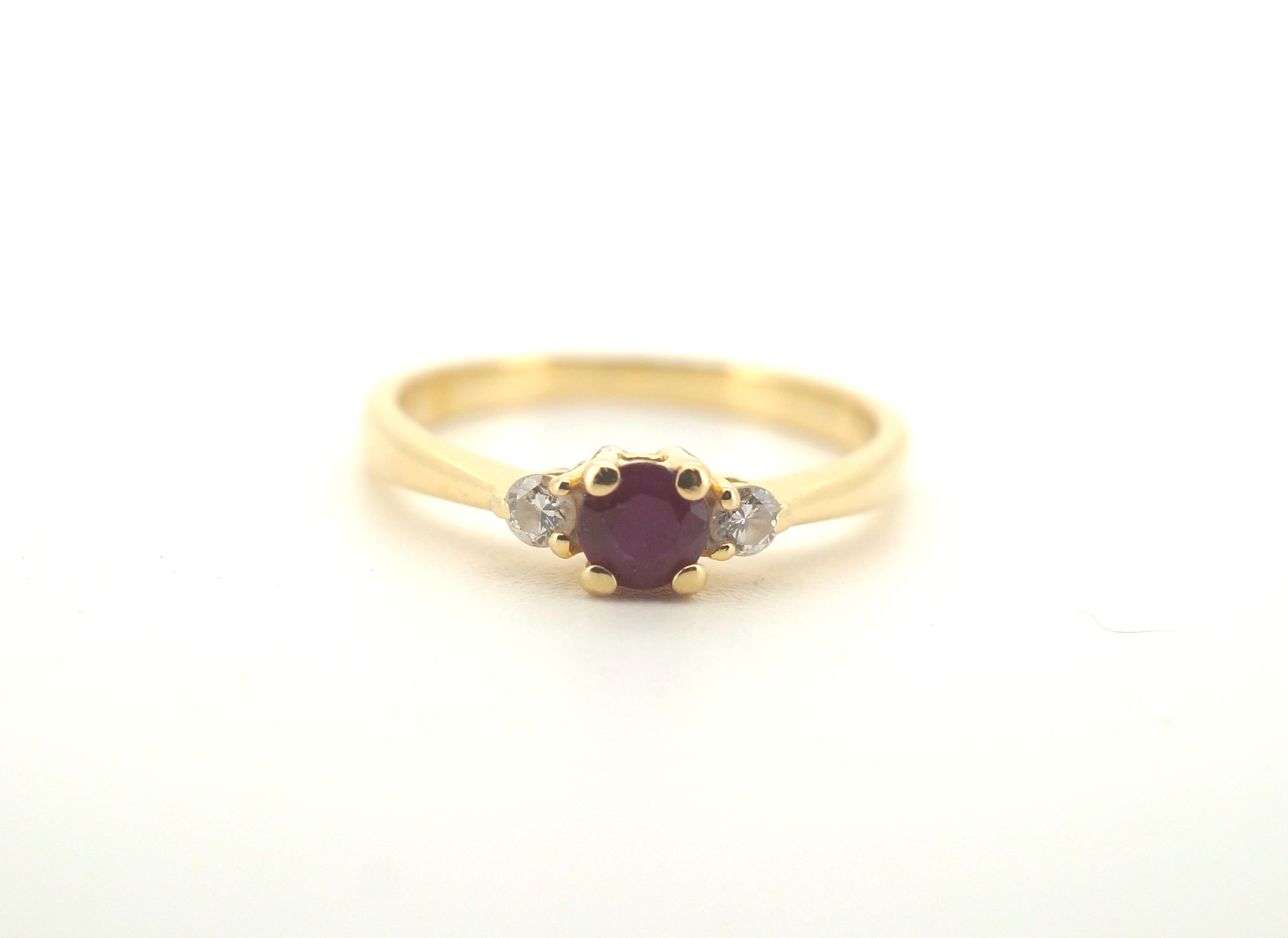 Ladies 18CT Solid Yellow Gold Ruby Ring (Size K) - 505334