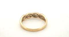 Unisex 9ct Yellow & White Gold Diamond Ring (Size O) - 504831