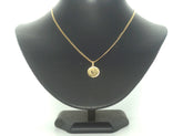9ct Yellow Gold Curb Link Necklace & "C" Pendant (42cm) - 502510