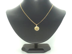 9ct Yellow Gold Curb Link Necklace & "C" Pendant (42cm) - 502510