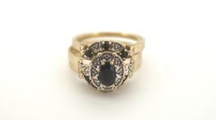 10ct Yellow Gold Sapphire & Diamond Ring (Size N 1/2) - 503313