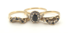 10ct Yellow Gold Sapphire & Diamond Ring (Size N 1/2) - 503313