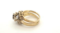10ct Yellow Gold Sapphire & Diamond Ring (Size N 1/2) - 503313
