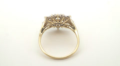 9ct Yellow Gold Synthetic Diamond Starburst Ring (Size S 1/2) - 503314