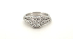 10ct/18ct White Gold Diamond 3 Engagement Ring Set (Size N 1/2) - 502752