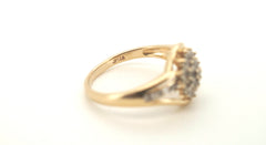 Ladies 9ct Yellow & White Gold Cluster Ring (Size N 1/2) - 506188