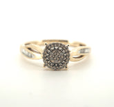 Ladies 9CT Yellow Gold Diamond Ring (Size: Q1/2, 2.57g) - 506391